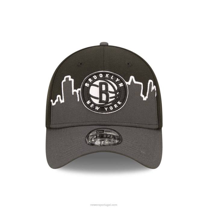 FFTN2206 New Era boné brooklyn nets nba tip off 2022 preto 39thirty stretch fit