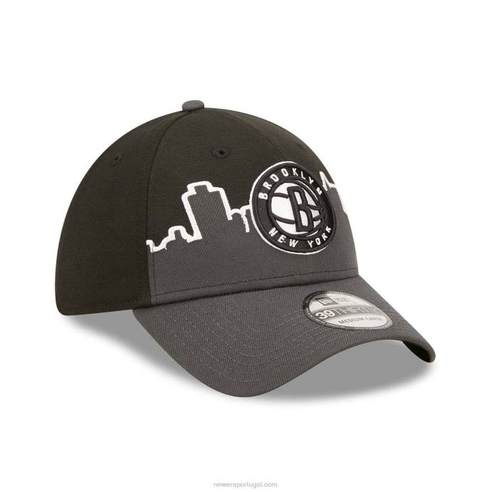 FFTN2206 New Era boné brooklyn nets nba tip off 2022 preto 39thirty stretch fit