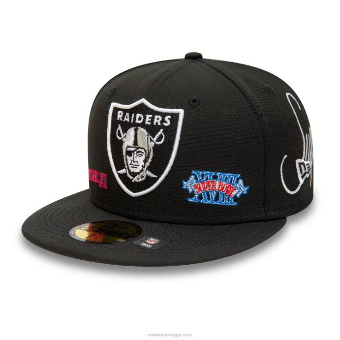 FFTN220 New Era boné justo las vegas raiders historic champs preto 59fifty