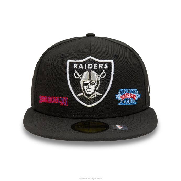 FFTN220 New Era boné justo las vegas raiders historic champs preto 59fifty