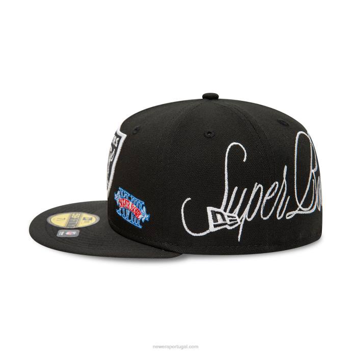 FFTN220 New Era boné justo las vegas raiders historic champs preto 59fifty