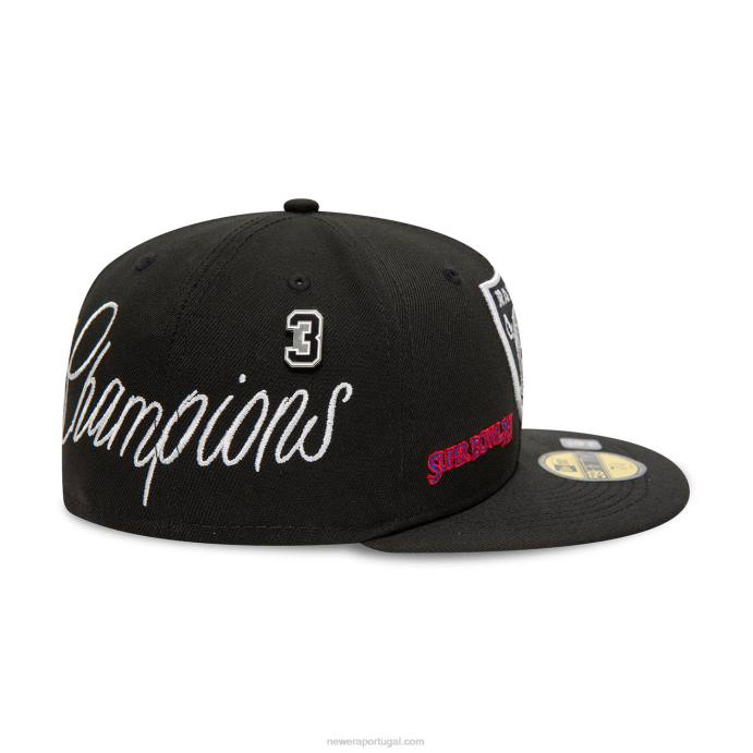 FFTN220 New Era boné justo las vegas raiders historic champs preto 59fifty