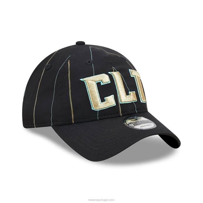 FFTN2213 New Era boné ajustável charlotte hornets authentics city edition preto 9twenty
