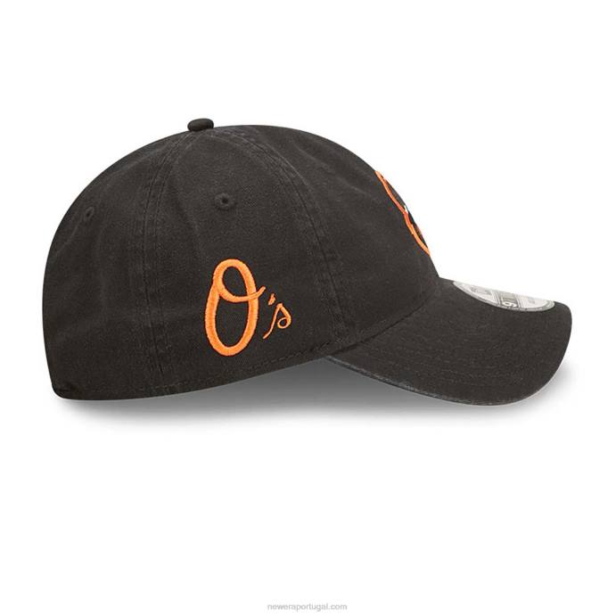 FFTN2217 New Era boné ajustável baltimore orioles team patch preto 9twenty