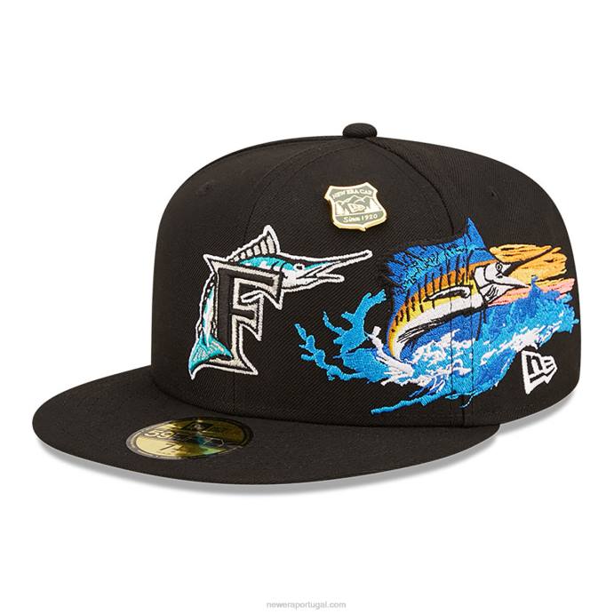 FFTN221 New Era boné justo florida marlins state park preto 59fifty