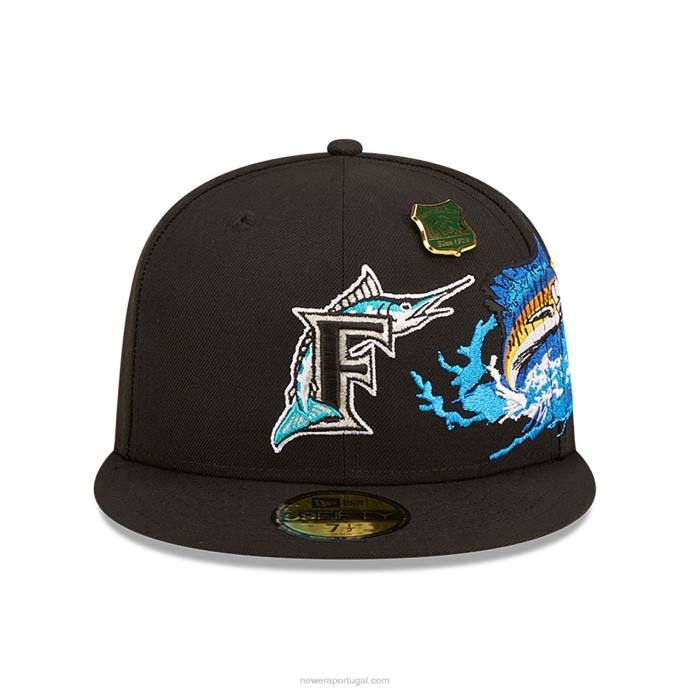 FFTN221 New Era boné justo florida marlins state park preto 59fifty