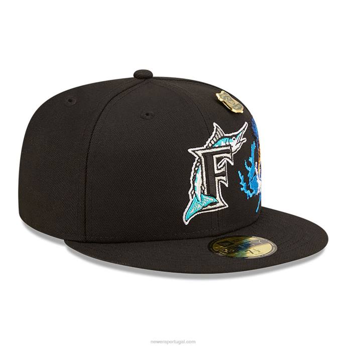 FFTN221 New Era boné justo florida marlins state park preto 59fifty