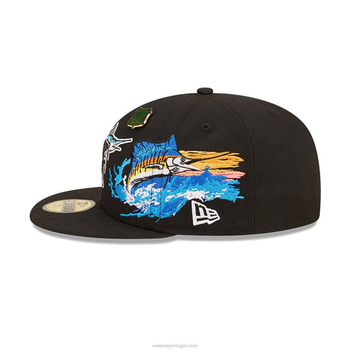 FFTN221 New Era boné justo florida marlins state park preto 59fifty