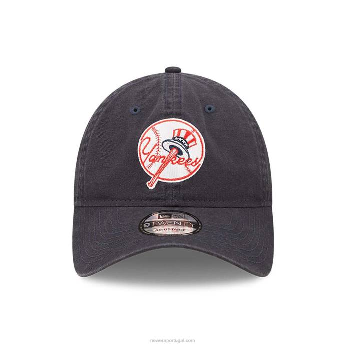 FFTN2220 New Era boné ajustável New York Yankees Team Patch Blue 9Twenty