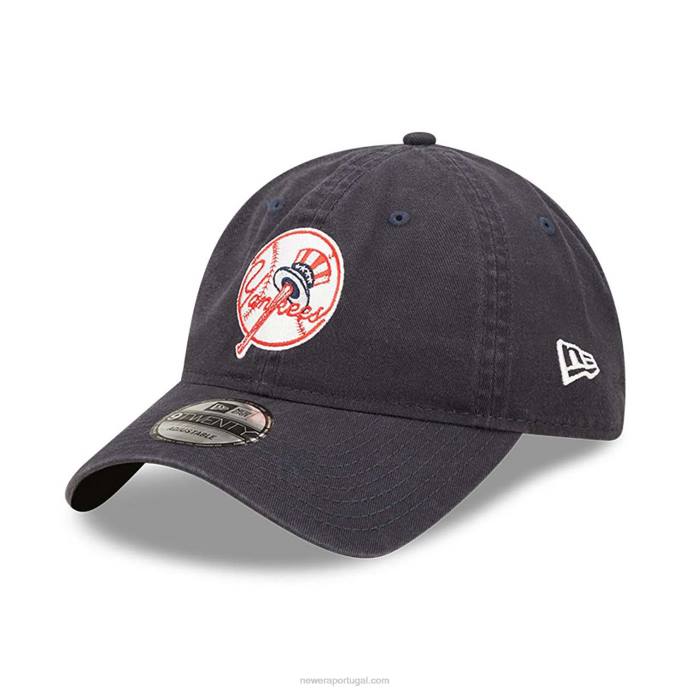 FFTN2220 New Era boné ajustável New York Yankees Team Patch Blue 9Twenty