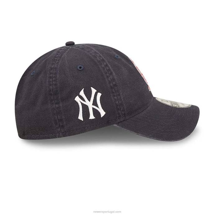 FFTN2220 New Era boné ajustável New York Yankees Team Patch Blue 9Twenty