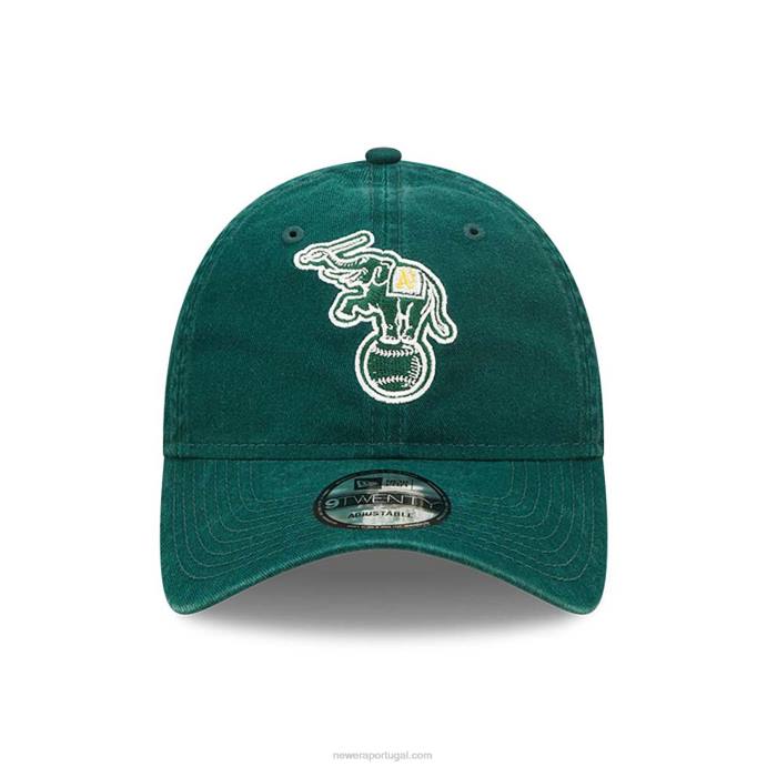 FFTN2223 New Era Boné ajustável Oakland Athletics Team Patch Green 9Twenty