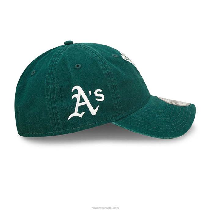 FFTN2223 New Era Boné ajustável Oakland Athletics Team Patch Green 9Twenty