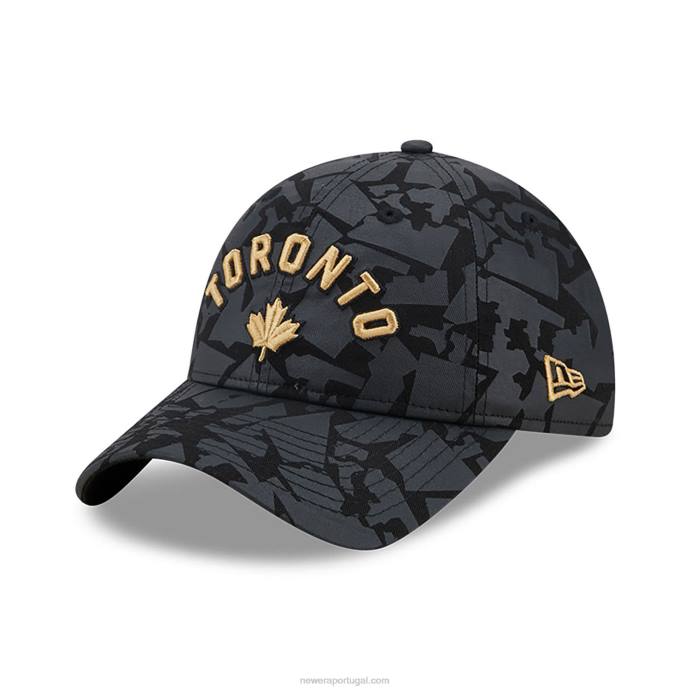 FFTN2225 New Era boné toronto raptors authentics city edition cinza escuro 9twenty ajustável