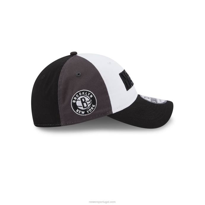FFTN2230 New Era brooklyn nets nba back half black 9twenty boné ajustável