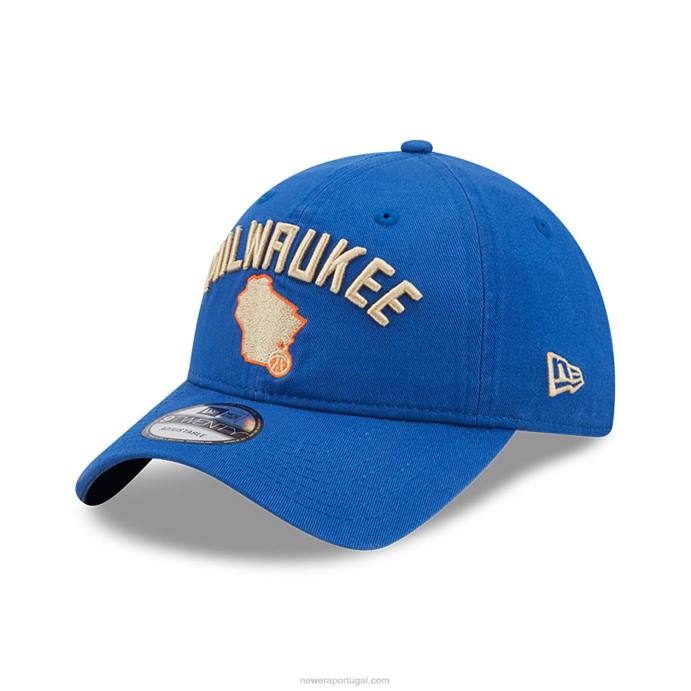 FFTN2231 New Era boné ajustável milwaukee bucks authentics city edition azul 9twenty