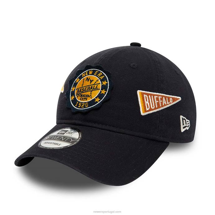FFTN2232 New Era boné ajustável Heritage all over patch azul 9twenty