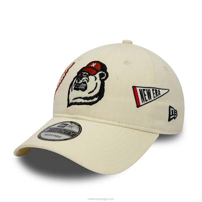 FFTN2235 New Era boné ajustável Heritage all over patch white 9twenty