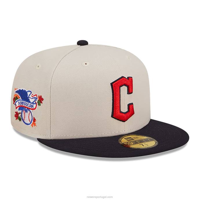 FFTN223 New Era Boné clássico 59fifty branco dos guardiões de cleveland fall