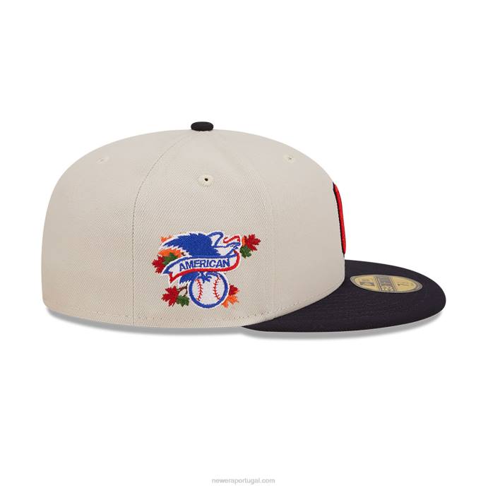 FFTN223 New Era Boné clássico 59fifty branco dos guardiões de cleveland fall
