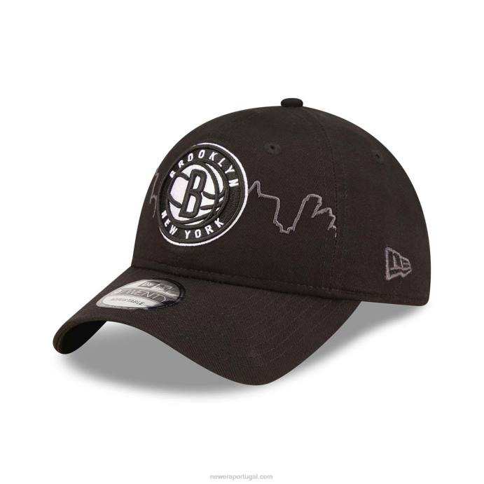 FFTN2252 New Era brooklyn nets nba tip off 2022 preto 9twenty boné ajustável
