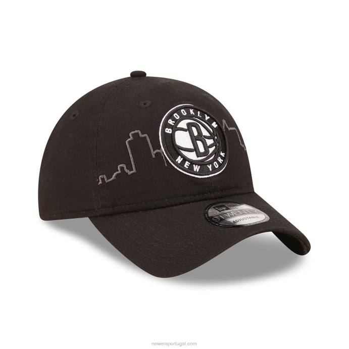 FFTN2252 New Era brooklyn nets nba tip off 2022 preto 9twenty boné ajustável