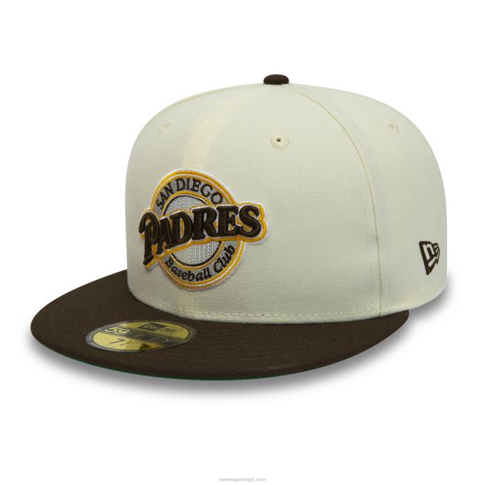 FFTN225 New Era san diego padres boné cromado branco 59fifty