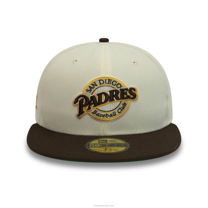 FFTN225 New Era san diego padres boné cromado branco 59fifty