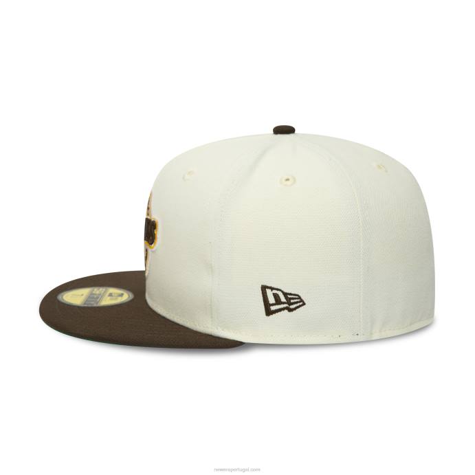 FFTN225 New Era san diego padres boné cromado branco 59fifty