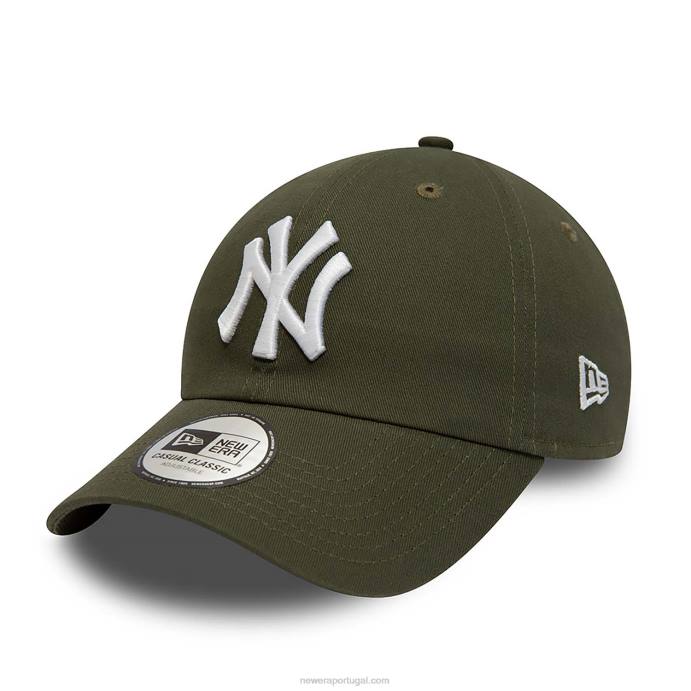 FFTN2261 New Era Boné ajustável New York Yankees League Essential Green 9Twenty