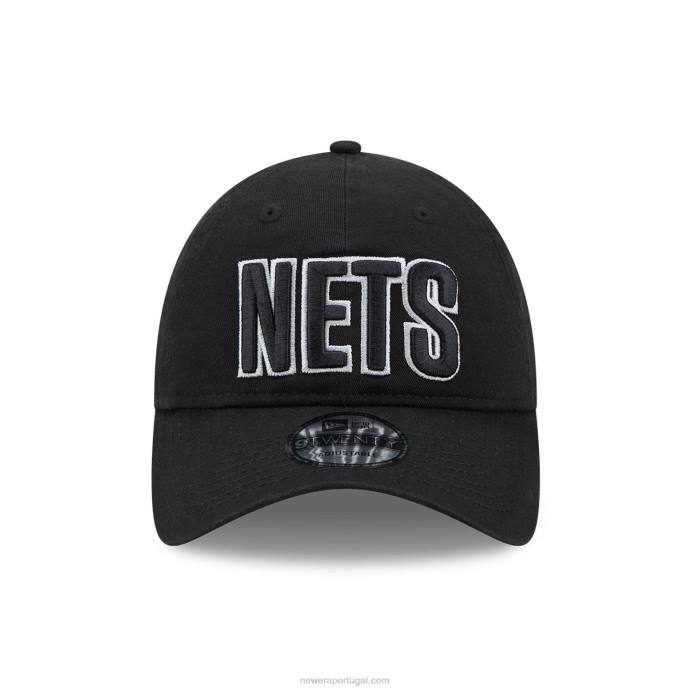 FFTN2270 New Era brooklyn nets boné ajustável nba statement preto 9twenty