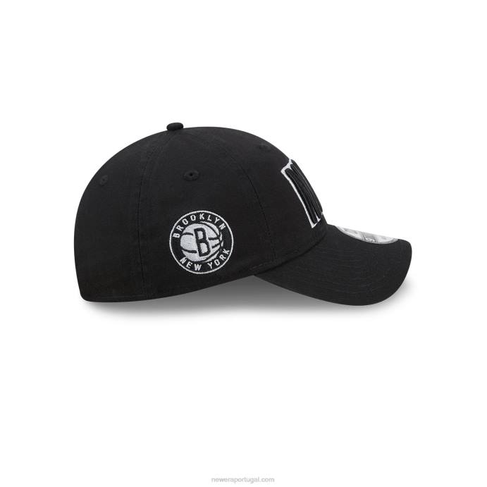 FFTN2270 New Era brooklyn nets boné ajustável nba statement preto 9twenty