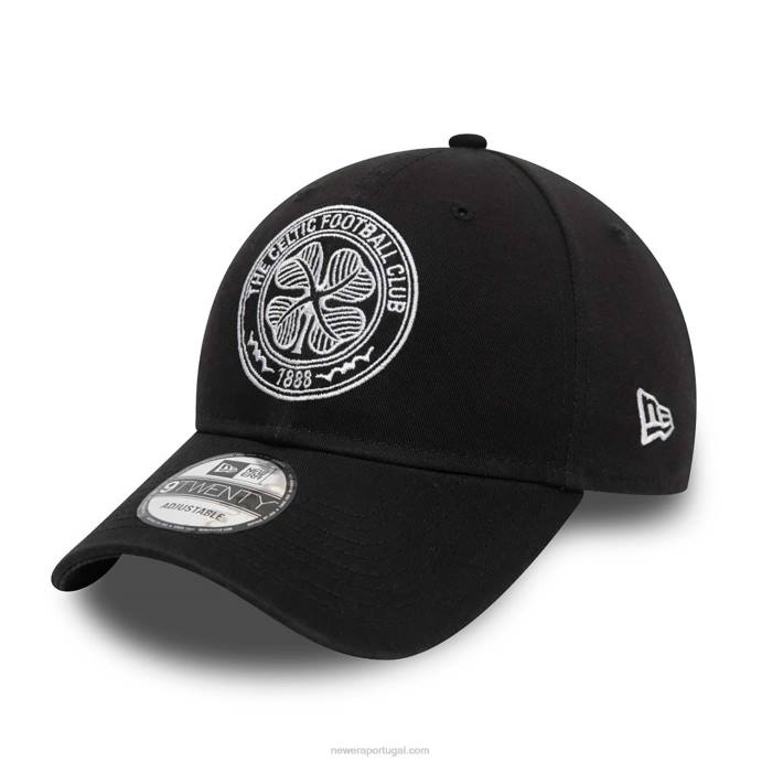 FFTN2272 New Era Boné ajustável celtic fc black 9twenty