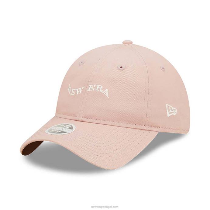 FFTN2273 New Era Boné ajustável rosa 9twenty com logo wave feminino