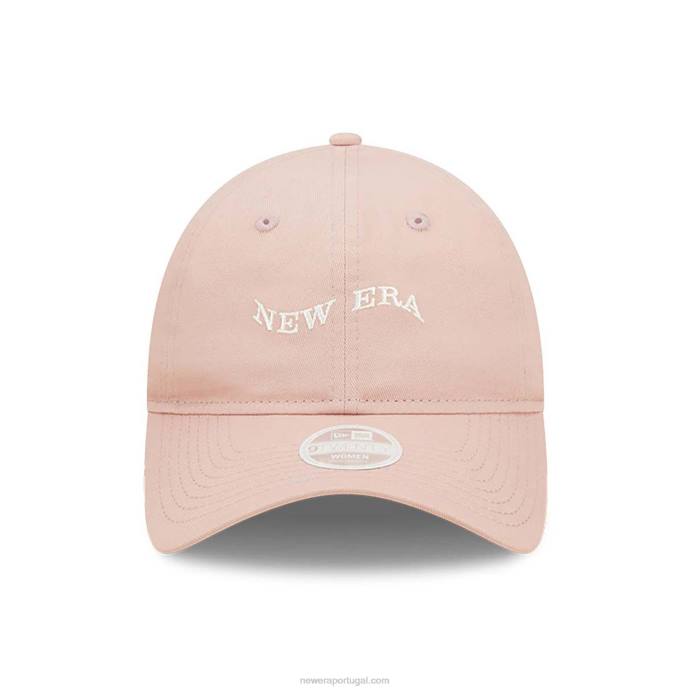 FFTN2273 New Era Boné ajustável rosa 9twenty com logo wave feminino