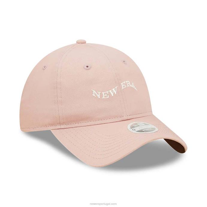 FFTN2273 New Era Boné ajustável rosa 9twenty com logo wave feminino