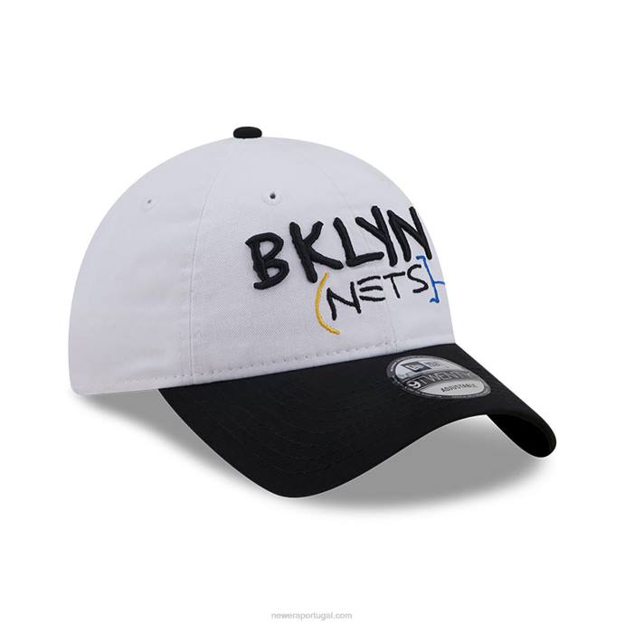 FFTN2274 New Era boné ajustável brooklyn nets authentics city edition branco 9twenty