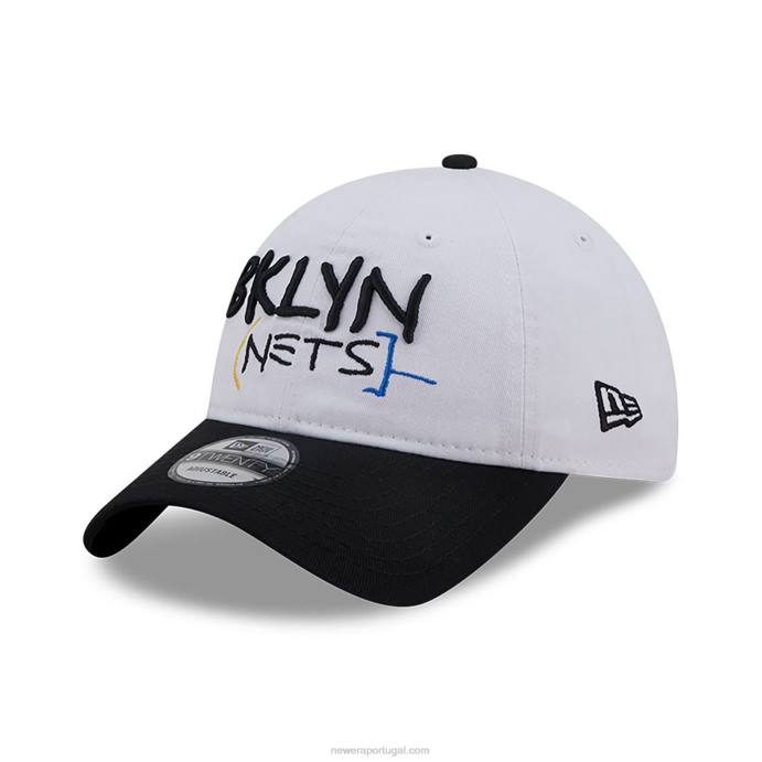 FFTN2274 New Era boné ajustável brooklyn nets authentics city edition branco 9twenty