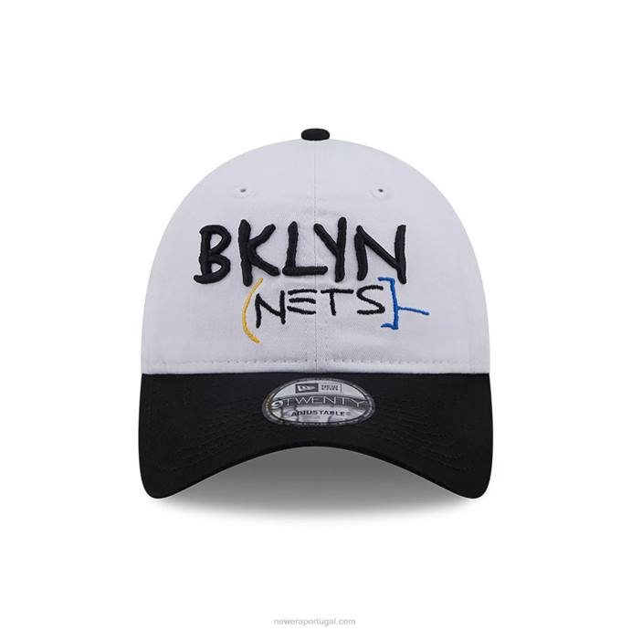 FFTN2274 New Era boné ajustável brooklyn nets authentics city edition branco 9twenty