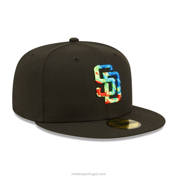FFTN227 New Era san diego padres boné infravermelho preto 59fifty