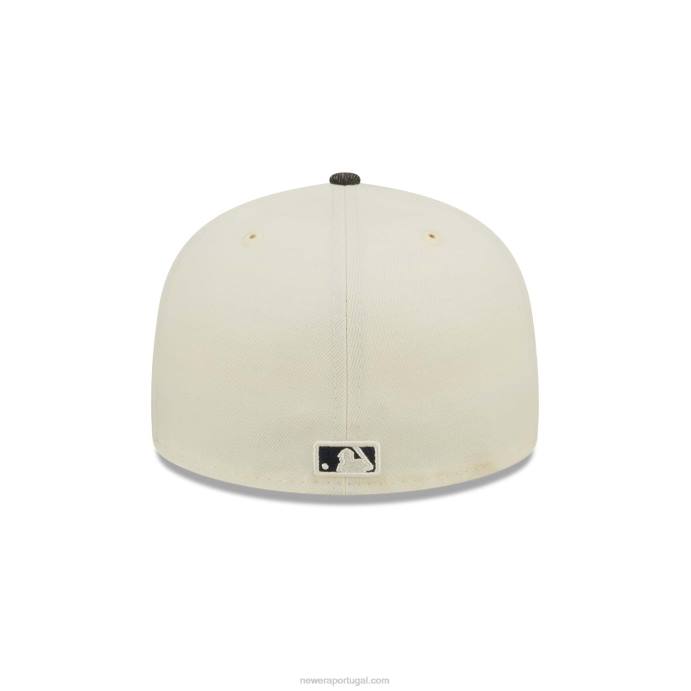 FFTN230 New Era boné New York Yankees mlb preto denim cromado branco 59fifty