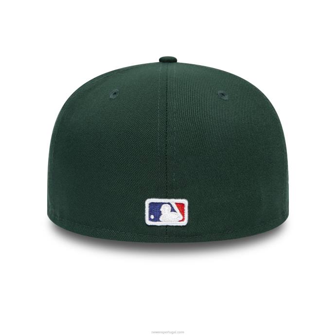 FFTN233 New Era Boné Oakland Athletics Groovy Verde Escuro 59Fifty