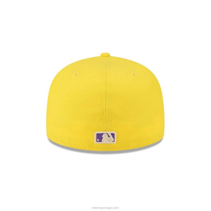 FFTN234 New Era New York Mets Icy Pop Boné Amarelo Brilhante 59Fifty
