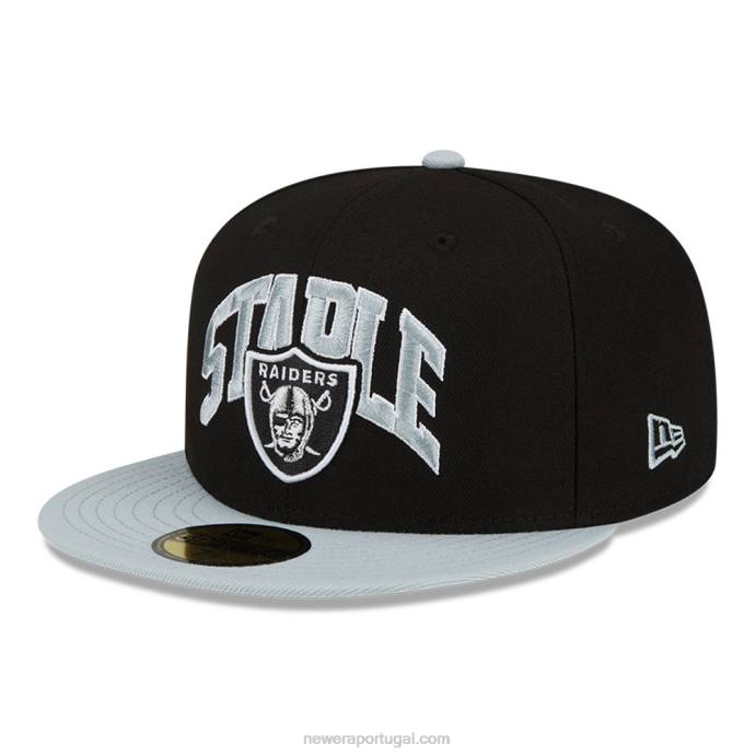 FFTN237 New Era las vegas raiders x boné preto básico 59fifty