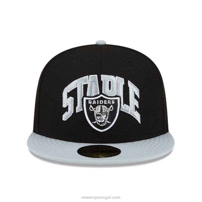 FFTN237 New Era las vegas raiders x boné preto básico 59fifty
