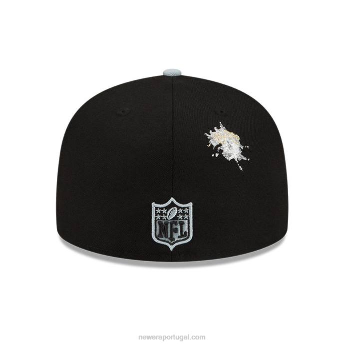 FFTN237 New Era las vegas raiders x boné preto básico 59fifty