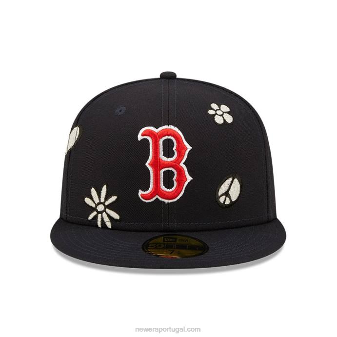 FFTN239 New Era boné boston red sox mlb luz solar pop marinho 59fifty