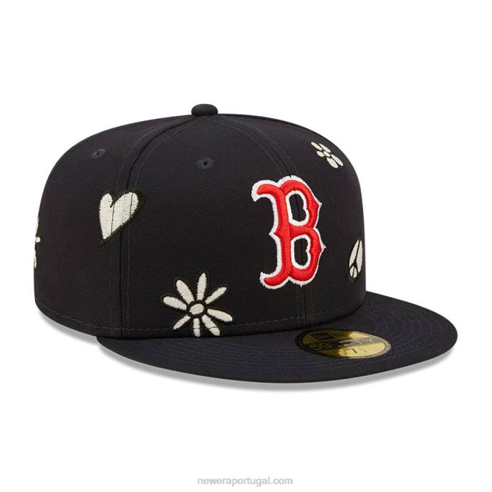 FFTN239 New Era boné boston red sox mlb luz solar pop marinho 59fifty