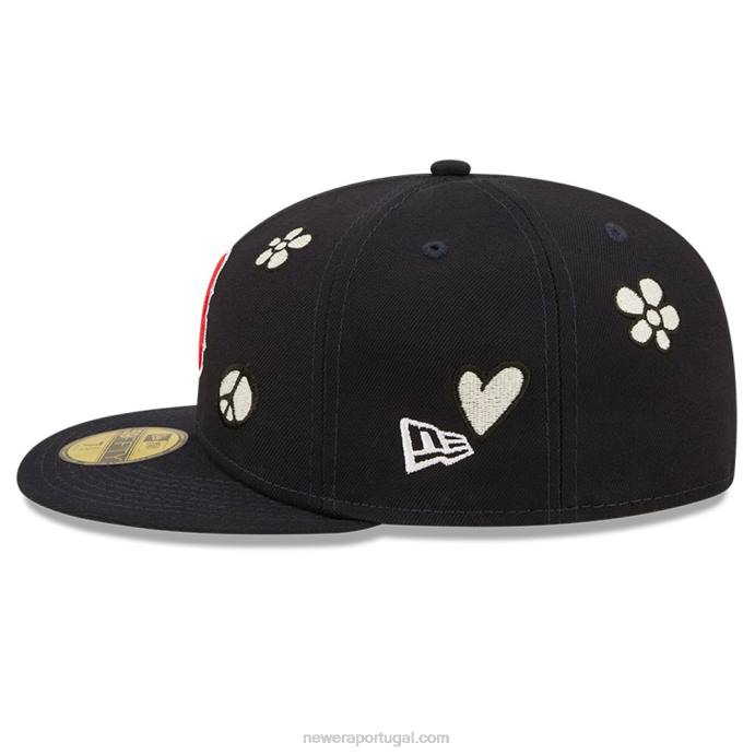 FFTN239 New Era boné boston red sox mlb luz solar pop marinho 59fifty