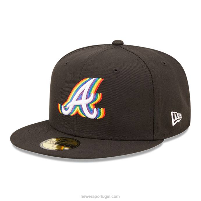FFTN241 New Era Boné Atlanta Braves MLB Prismatic Black 59Fifty